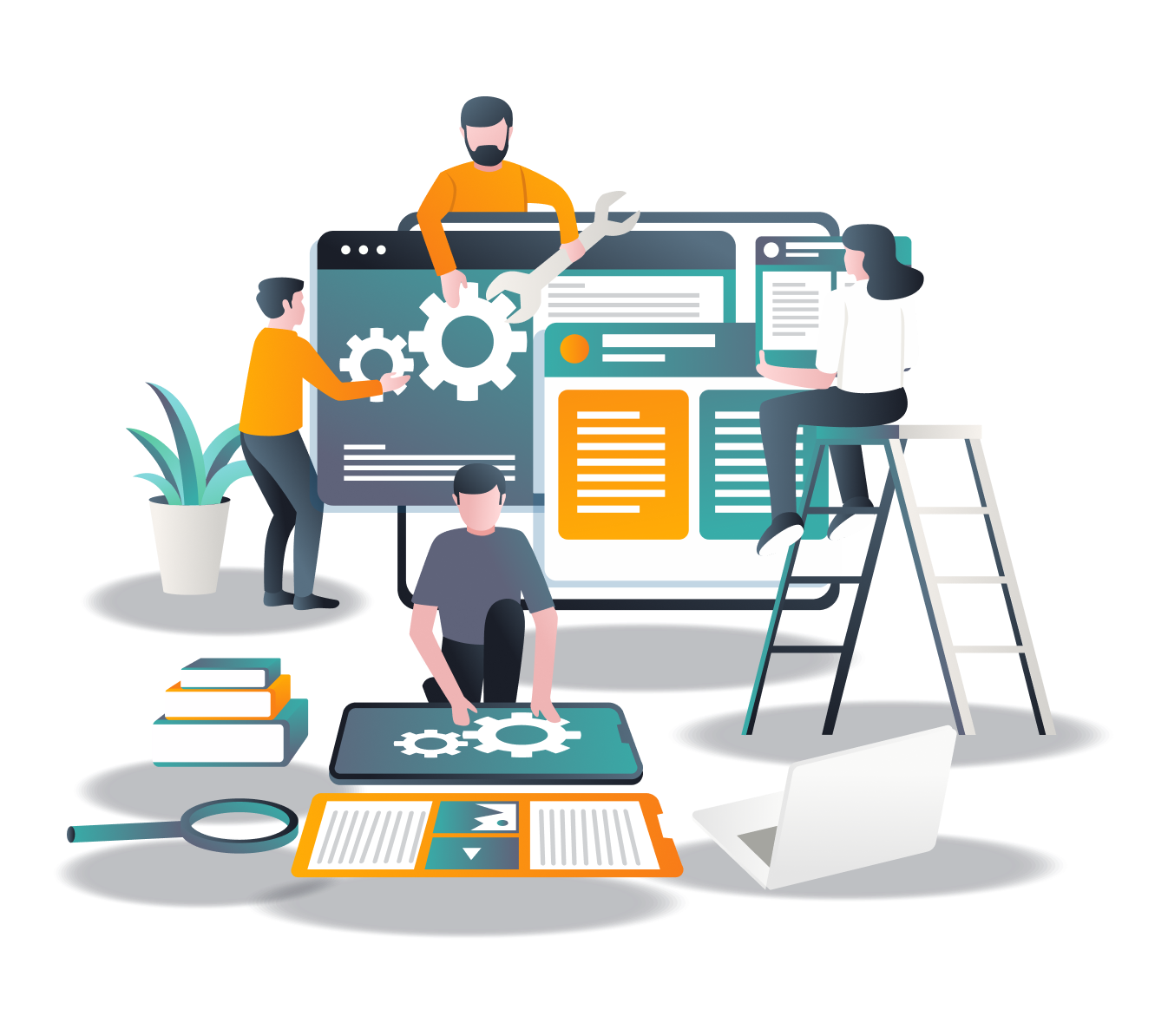 Team collaborating to customise the platform